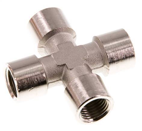 G 1/4'' HembraCruz de latón niquelado 16 Bar