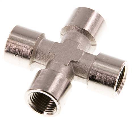 G 1/4'' HembraCruz de latón niquelado 16 Bar