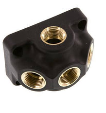 G 1/2'' Empalme de plástico de 4 vías para montaje en pared sin agujero pasante 15 Bar