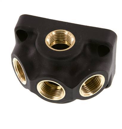 G 1/2'' Empalme de plástico de 4 vías para montaje en pared sin agujero pasante 15 Bar