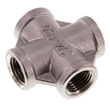 Rp 1/4'' Hembra Cruz de acero inoxidable 16 Bar