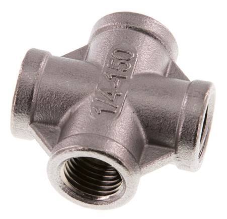 Rp 1/4'' Hembra Cruz de acero inoxidable 16 Bar