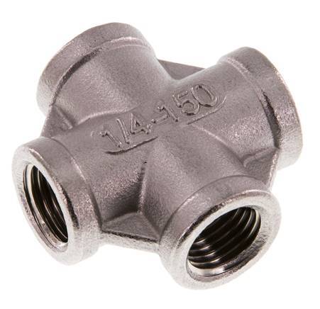 Rp 1/4'' Hembra Cruz de acero inoxidable 16 Bar