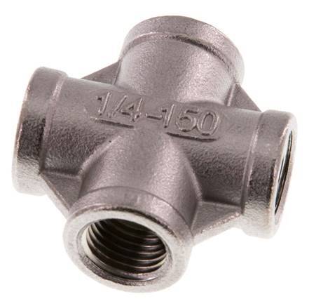 Rp 1/4'' Hembra Cruz de acero inoxidable 16 Bar