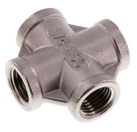 Rp 1/4'' Hembra Cruz de acero inoxidable 16 Bar