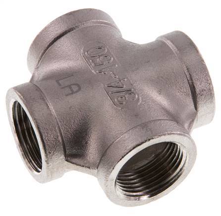 Rp 3/4'' Hembra Cruz de acero inoxidable 16 Bar