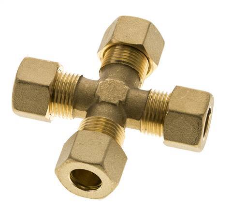 racor de compresión en cruz de latón de 12 mm DIN EN 1254-2