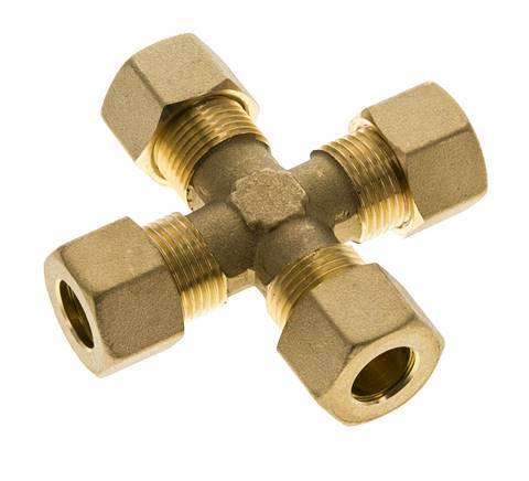 racor de compresión en cruz de latón de 12 mm DIN EN 1254-2