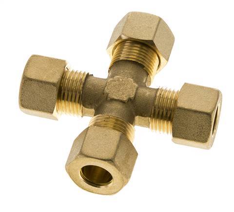 racor de compresión en cruz de latón de 12 mm DIN EN 1254-2
