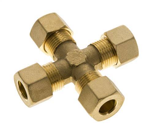 racor de compresión en cruz de latón de 12 mm DIN EN 1254-2