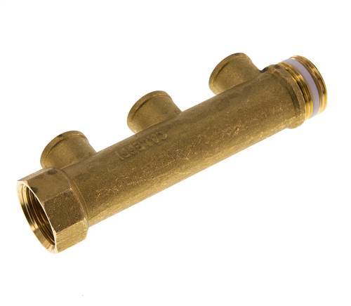G 1'' x 3xG 1/2'' F/M/F Tubos distribuidores de latón 10 Bar