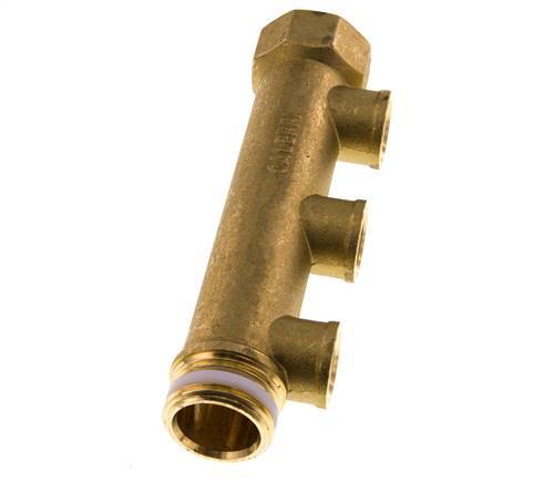 G 1'' x 3xG 1/2'' F/M/F Tubos distribuidores de latón 10 Bar