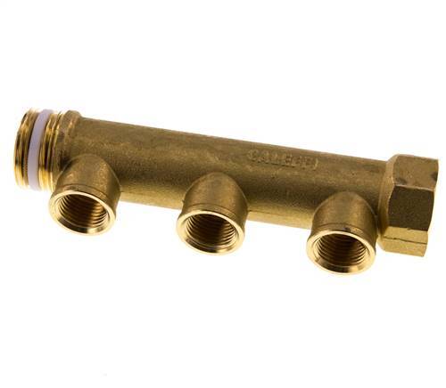 G 1'' x 3xG 1/2'' F/M/F Tubos distribuidores de latón 10 Bar