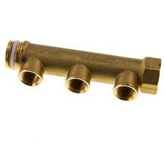 G 1'' x 3xG 1/2'' F/M/F Tubos distribuidores de latón 10 Bar