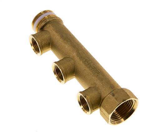 G 1'' x 3xG 1/2'' F/M/F Tubos distribuidores de latón 10 Bar