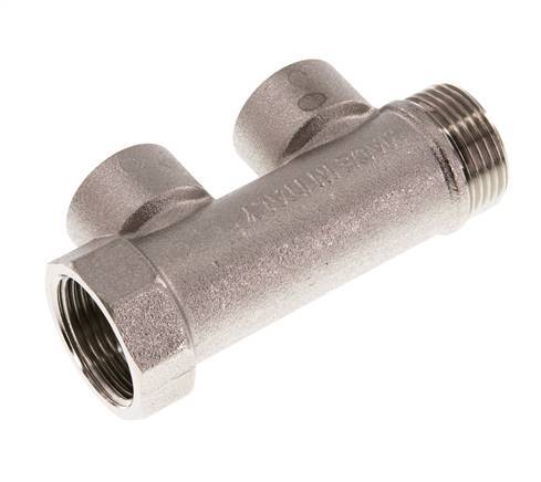 G 3/4'' x 2xG 1/2'' F/M/F Tubos distribuidores de latón niquelado 10 Bar