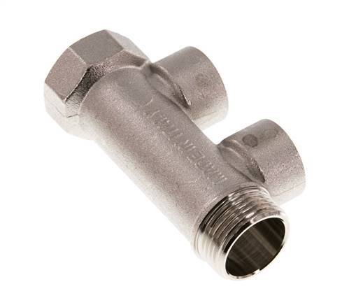 G 3/4'' x 2xG 1/2'' F/M/F Tubos distribuidores de latón niquelado 10 Bar
