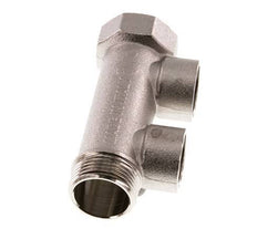 G 3/4'' x 2xG 1/2'' F/M/F Tubos distribuidores de latón niquelado 10 Bar