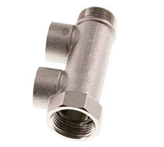 G 3/4'' x 2xG 1/2'' F/M/F Tubos distribuidores de latón niquelado 10 Bar