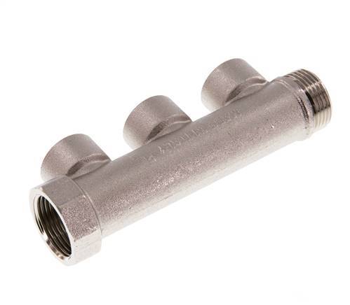 G 3/4'' x 3xG 1/2'' F/M/F Tubos distribuidores de latón niquelado 10 Bar