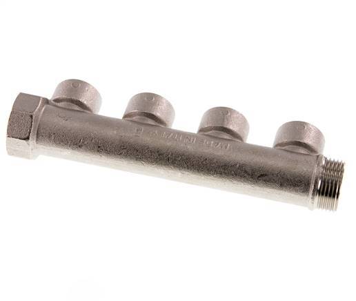 G 3/4'' x 4xG 1/2'' F/M/F Tubos distribuidores de latón niquelado 10 Bar
