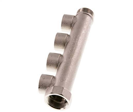 G 3/4'' x 4xG 1/2'' F/M/F Tubos distribuidores de latón niquelado 10 Bar