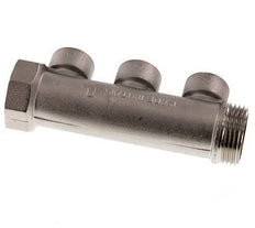 G 1'' x 3xG 1/2'' F/M/F Tubos distribuidores de latón niquelado 10 Bar