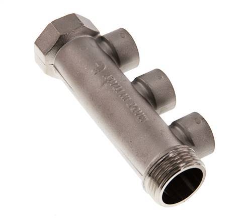 G 1'' x 3xG 1/2'' F/M/F Tubos distribuidores de latón niquelado 10 Bar