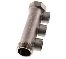 G 1'' x 3xG 1/2'' F/M/F Tubos distribuidores de latón niquelado 10 Bar