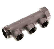 G 1'' x 3xG 1/2'' F/M/F Tubos distribuidores de latón niquelado 10 Bar
