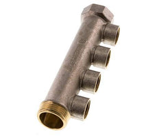 G 1'' x 4xG 1/2'' F/M/F Tubos distribuidores de latón niquelado 10 Bar