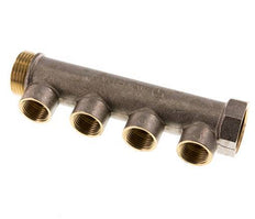 G 1'' x 4xG 1/2'' F/M/F Tubos distribuidores de latón niquelado 10 Bar