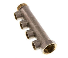 G 1'' x 4xG 1/2'' F/M/F Tubos distribuidores de latón niquelado 10 Bar