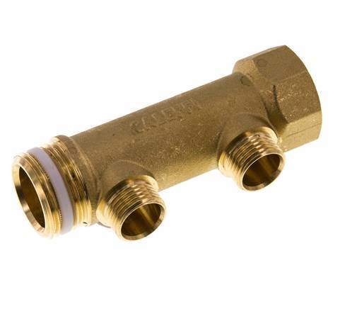 G 1'' x 2xG 1/2'' F/M/M Tubos distribuidores de latón 10 Bar