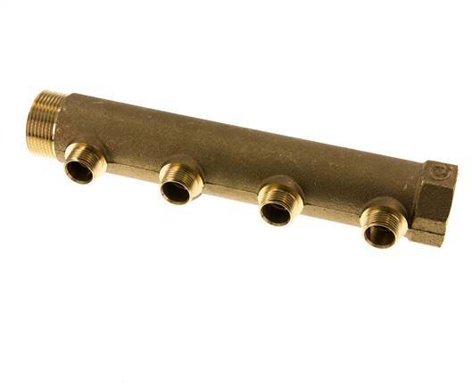 G 1 1/4'' x 4xG 1/2'' F/M/M Tubos distribuidores de latón 10 Bar