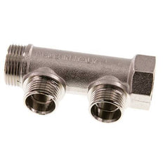 G 3/4'' x 2xG 1/2'' F/M/M Tubos distribuidores de latón niquelado 10 Bar