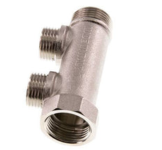 G 3/4'' x 2xG 1/2'' F/M/M Tubos distribuidores de latón niquelado 10 Bar