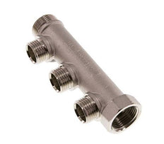 G 3/4'' x 3xG 1/2'' F/M/M Tubos distribuidores de latón niquelado 10 Bar