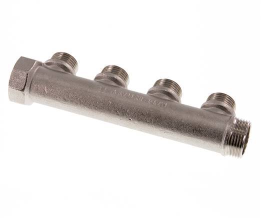 G 3/4'' x 4xG 1/2'' F/M/M Tubos distribuidores de latón niquelado 10 Bar