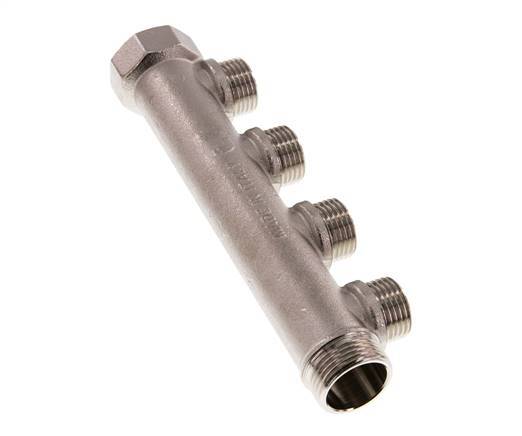 G 3/4'' x 4xG 1/2'' F/M/M Tubos distribuidores de latón niquelado 10 Bar