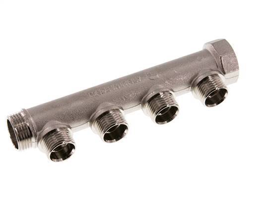 G 3/4'' x 4xG 1/2'' F/M/M Tubos distribuidores de latón niquelado 10 Bar