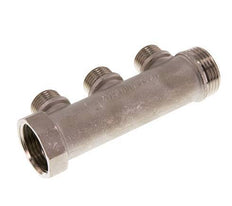 G 1'' x 3xG 1/2'' F/M/M Tubos distribuidores de latón niquelado 10 Bar