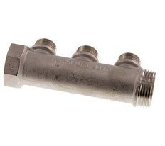 G 1'' x 3xG 1/2'' F/M/M Tubos distribuidores de latón niquelado 10 Bar