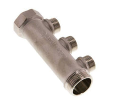 G 1'' x 3xG 1/2'' F/M/M Tubos distribuidores de latón niquelado 10 Bar