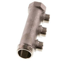 G 1'' x 3xG 1/2'' F/M/M Tubos distribuidores de latón niquelado 10 Bar