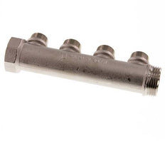 G 1'' x 4xG 1/2'' F/M/M Tubos distribuidores de latón niquelado 10 Bar