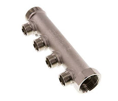 G 1'' x 4xG 1/2'' F/M/M Tubos distribuidores de latón niquelado 10 Bar