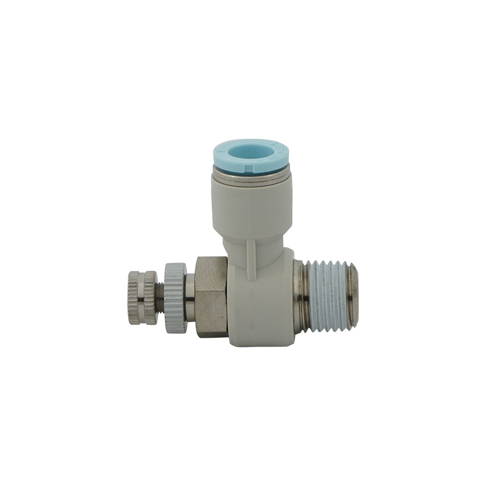 válvula de aguja neumática con codo de 10 mm - R1/4" para salas limpias