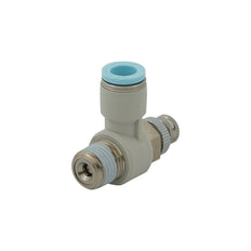 válvula de aguja neumática con codo de 12 mm - R3/8" para salas limpias