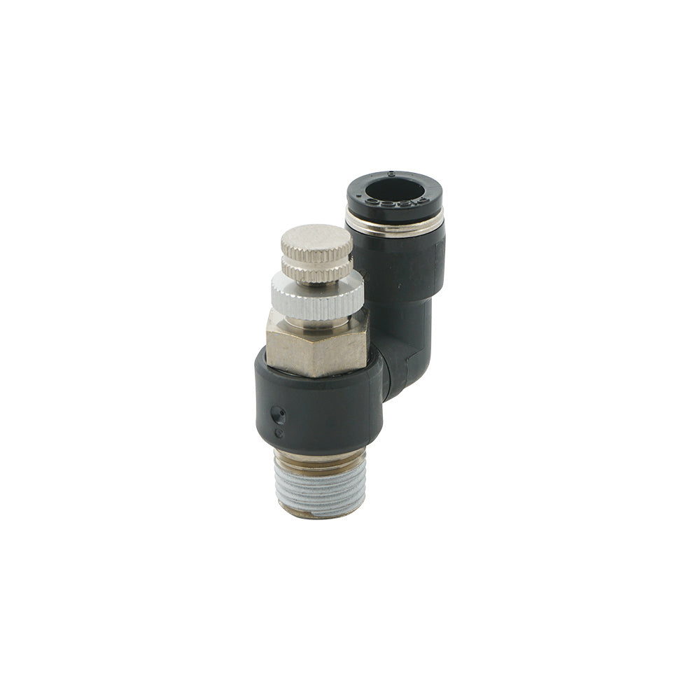 válvula de aguja neumática giratoria 6mm - M5